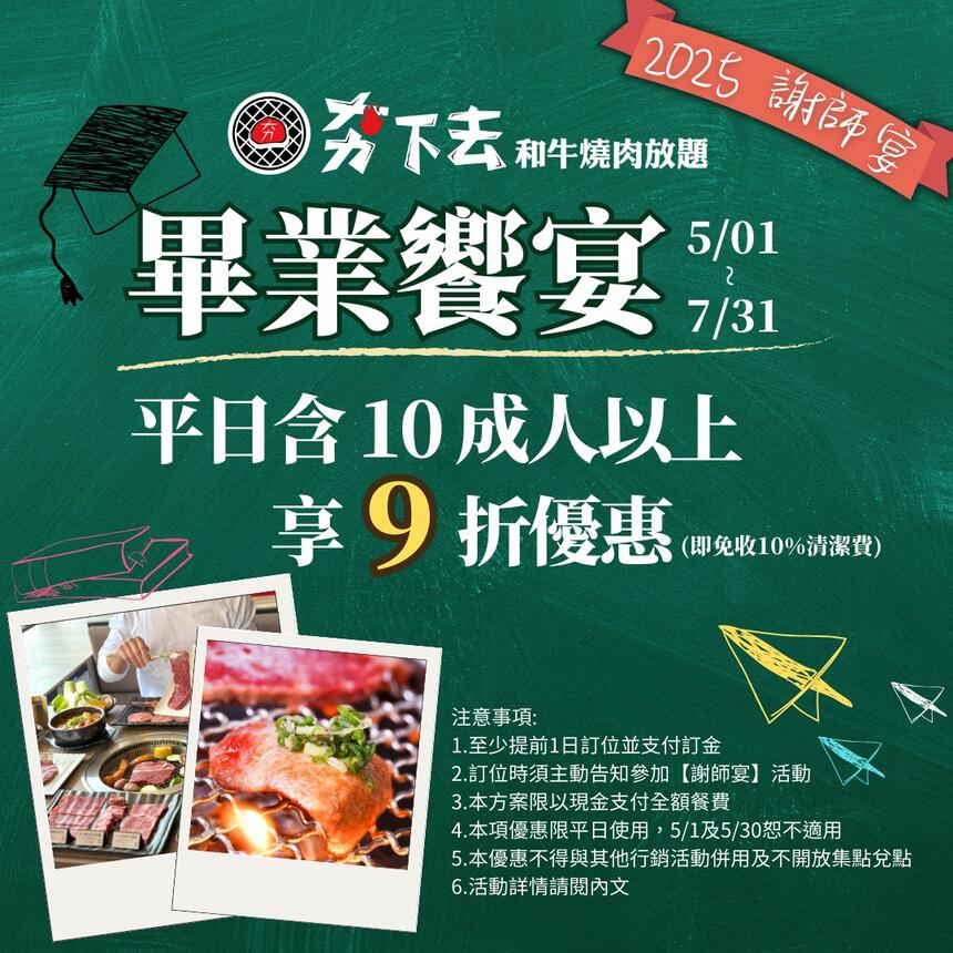 夯下去和牛燒肉放題 - 謝師宴不留遺憾,一起吃到青春最後一刻